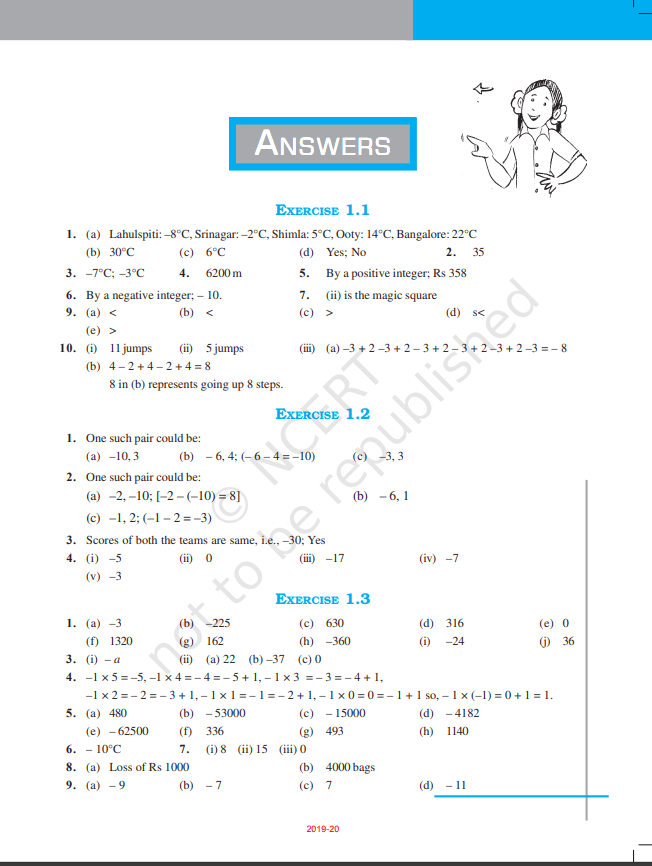 7th maths assignment answer unit 1