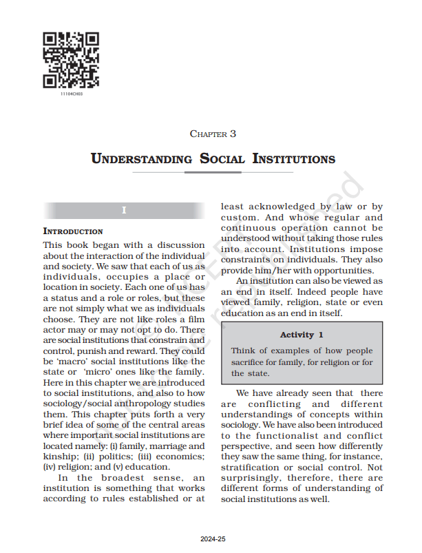 11th NCERT Sociology Chapter 3 - NCERT Explained